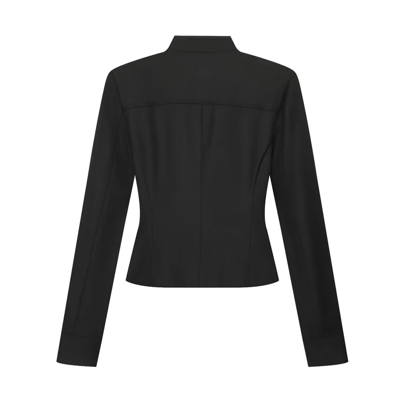 Damen Taillierte Militärjacke im Blousonstil mit Stehkragen und doppelter Zierknopfleiste Drune