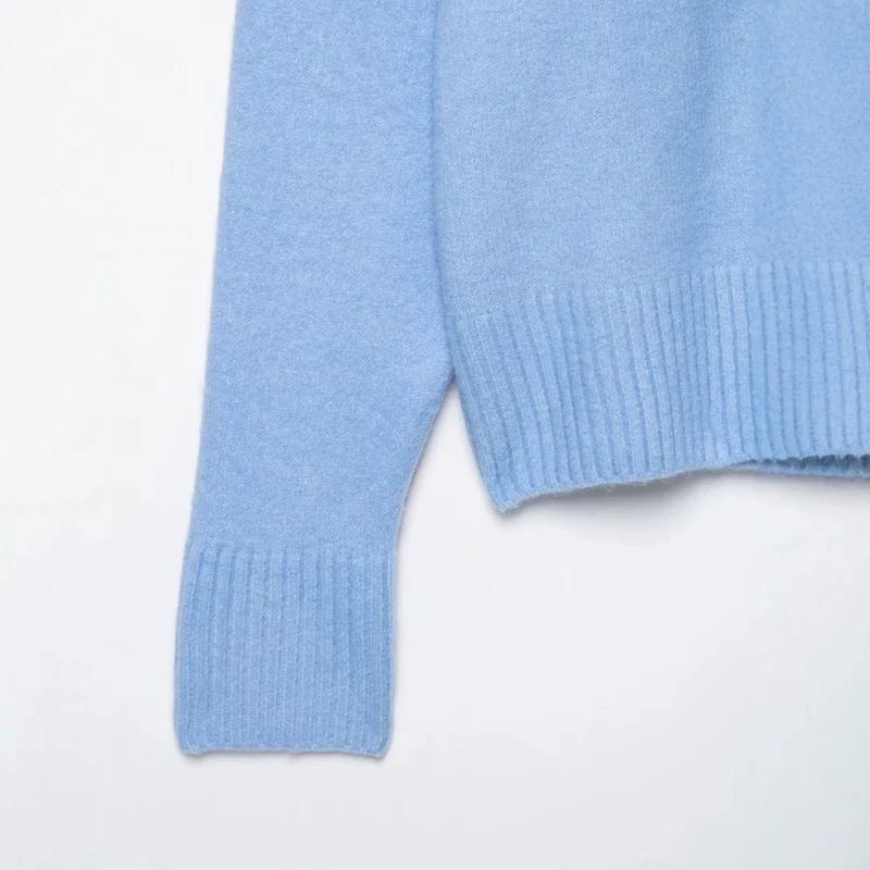 Damen Oversize V-Ausschnitt Strickpullover mit tiefem Fall und breitem Rippenbund Drune