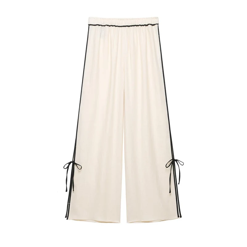 Damen Oversize-Tunika mit V-Ausschnitt, Reverskragen und seitlichen Bändchen-Details Drune