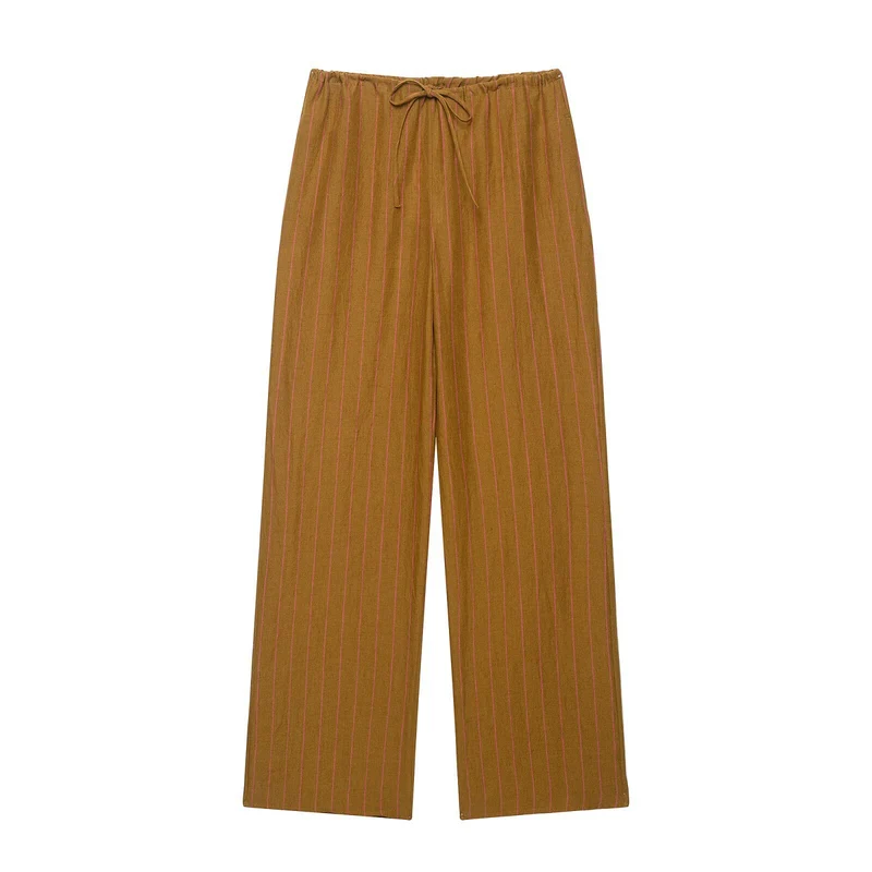 Damen Oversize Streifenbluse mit tiefem V‑Ausschnitt und gerundetem Saum Drune