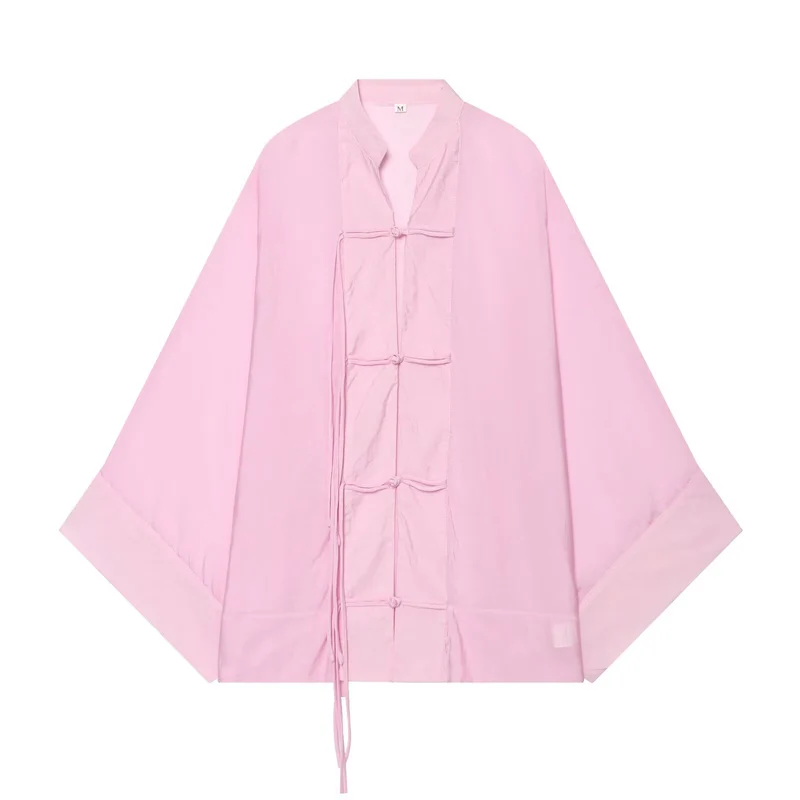 Damen Kimono-Jacke mit traditionellen Knotenverschlüssen und weitem Oversize-Schnitt Drune