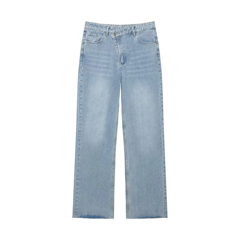 Damen Hochtaillierte weite Jeans mit geradem Bein und Fünf‑Taschen‑Schnitt Drune