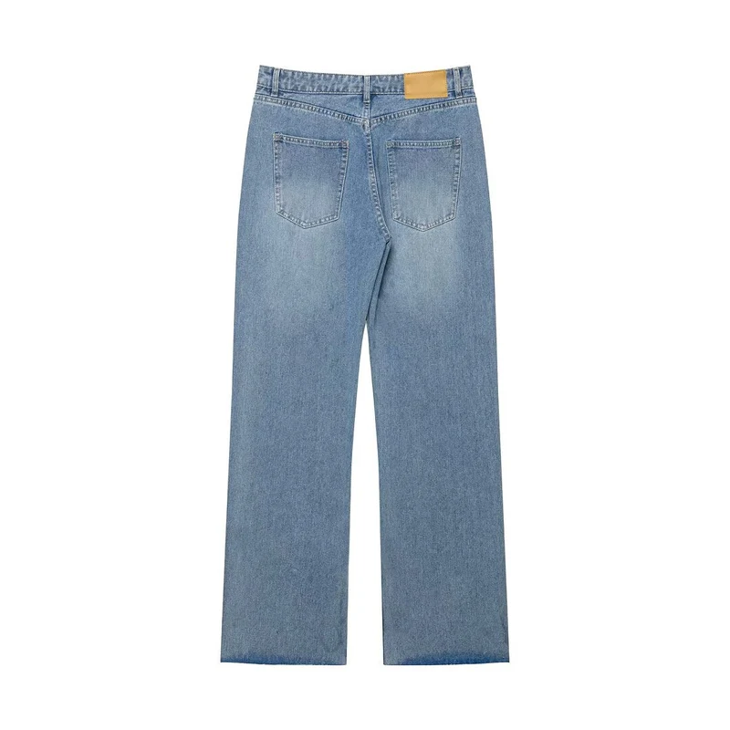 Damen Hochtaillierte weite Jeans mit geradem Bein und Fünf‑Taschen‑Schnitt Drune
