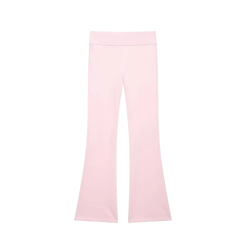 Damen Hochtaillierte Stretch-Flared-Hose mit weitem Schlag und elastischem Bund Drune