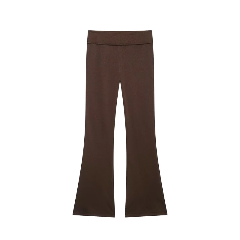 Damen Hochtaillierte Stretch-Flared-Hose mit weitem Schlag und elastischem Bund Drune