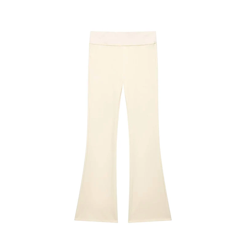 Damen Hochtaillierte Stretch-Flared-Hose mit weitem Schlag und elastischem Bund Drune