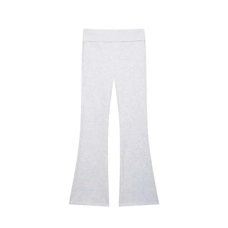 Damen Hochtaillierte Stretch-Flared-Hose mit weitem Schlag und elastischem Bund Drune