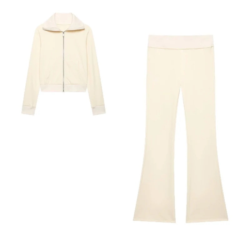 Damen Hochtaillierte Stretch-Flared-Hose mit weitem Schlag und elastischem Bund Drune