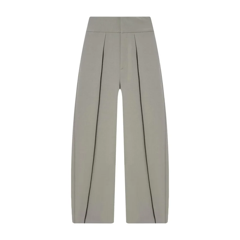 Damen Hochtaillierte Plissée-Hose mit weitem Bein und markanten Vorderfalten Drune