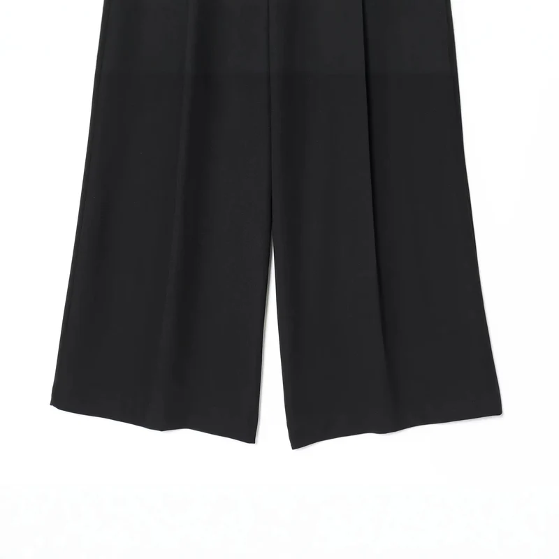 Damen Hochtaillierte Culotte-Hose mit weitem Bein und Bügelfalte Drune
