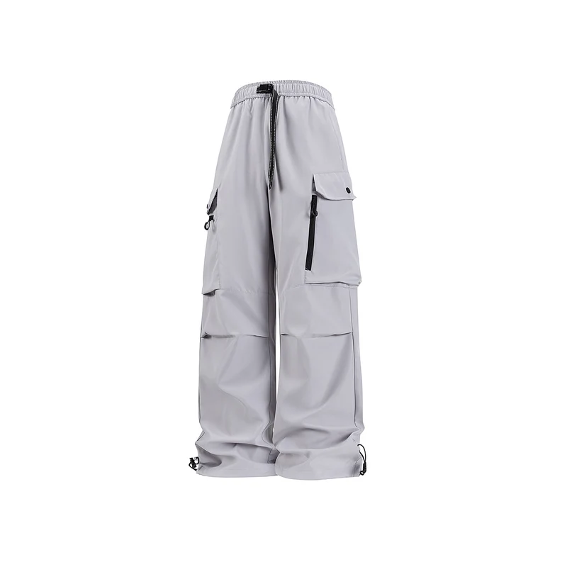 Unisex Weite technische Cargo-Hose mit Multifachtaschen, Tunnelzug und verstellbaren Beinabschlüssen Drune