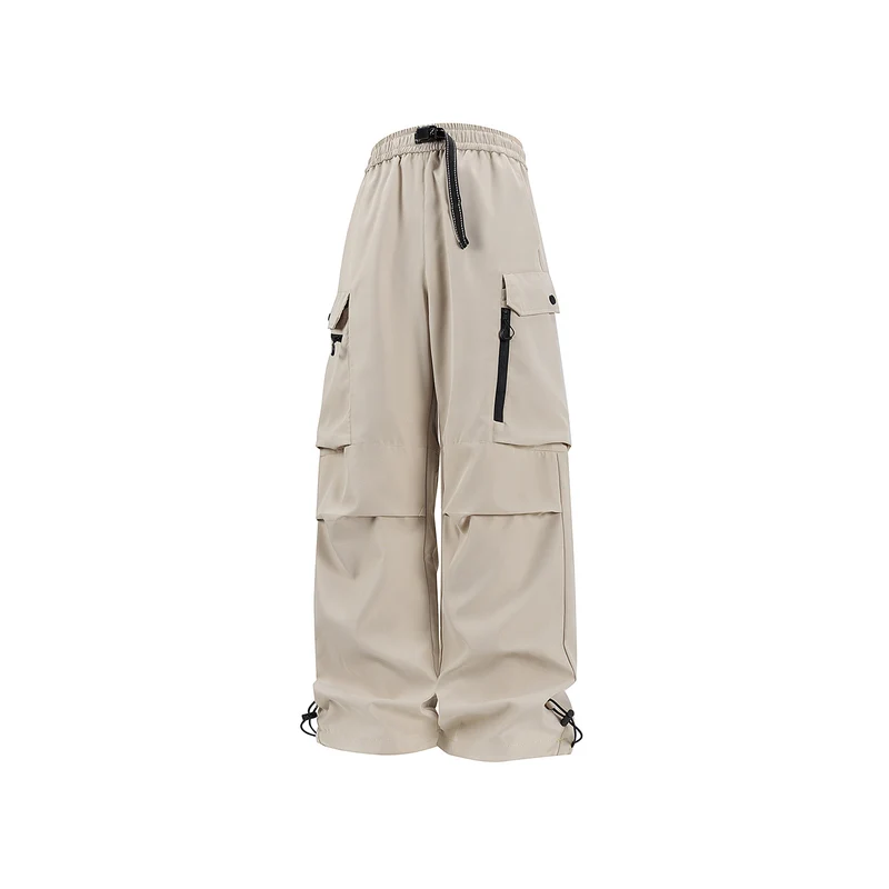 Unisex Weite technische Cargo-Hose mit Multifachtaschen, Tunnelzug und verstellbaren Beinabschlüssen Drune