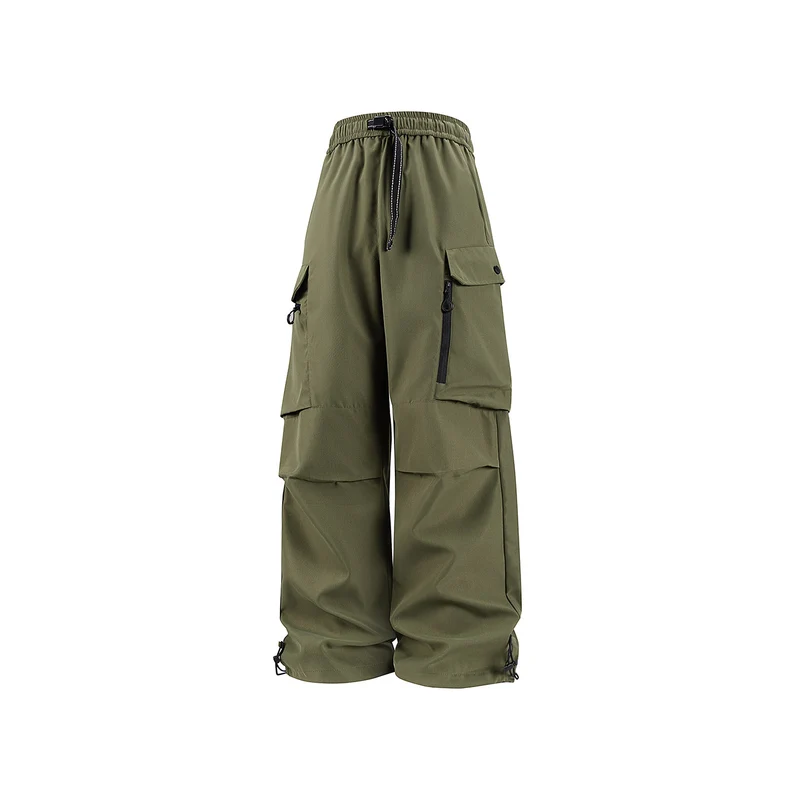 Unisex Weite technische Cargo-Hose mit Multifachtaschen, Tunnelzug und verstellbaren Beinabschlüssen Drune