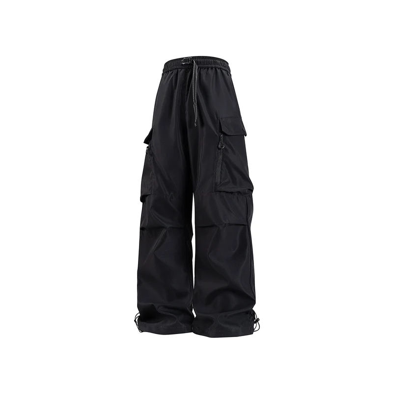 Unisex Weite technische Cargo-Hose mit Multifachtaschen, Tunnelzug und verstellbaren Beinabschlüssen Drune