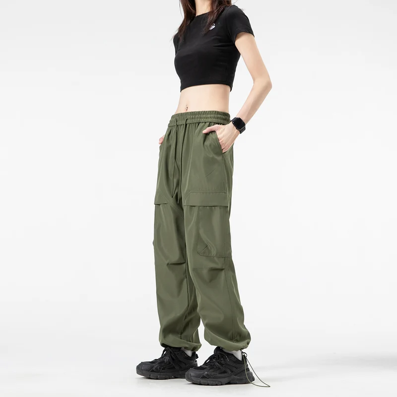 Unisex Weite Cargo-Hose im Utility-Baggy-Stil mit Elastikbund und verstellbaren Beinabschlüssen Drune