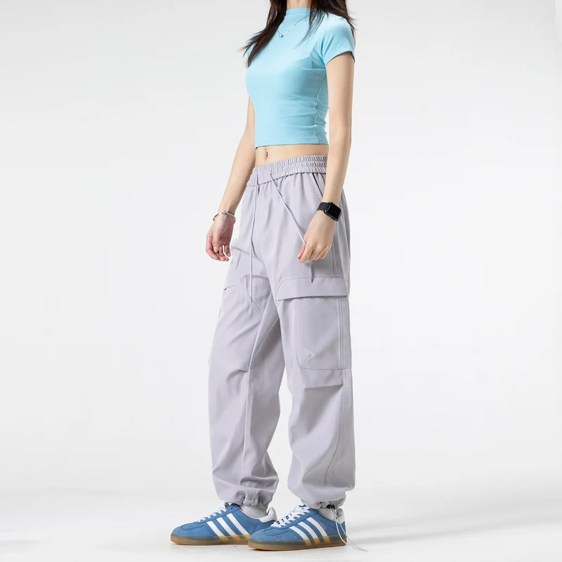 Unisex Weite Cargo-Hose im Utility-Baggy-Stil mit Elastikbund und verstellbaren Beinabschlüssen Drune