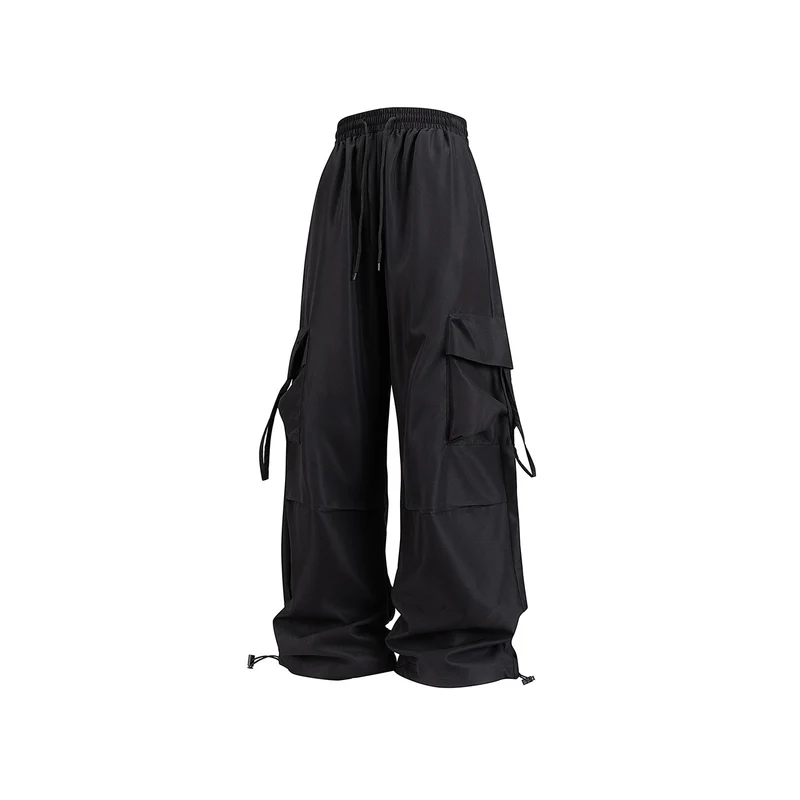 Unisex Weite Cargo‑Hose im Baggy‑Cut mit Tunnelzugbund, Mehrfachklappen und verstellbaren Beinabschlüssen Drune