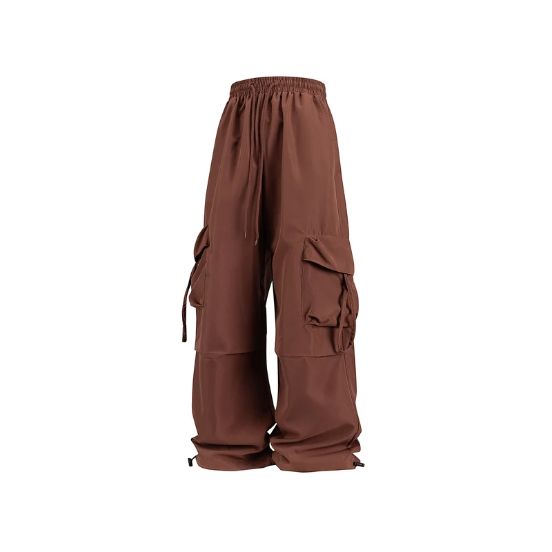 Unisex Weite Cargo‑Hose im Baggy‑Cut mit Tunnelzugbund, Mehrfachklappen und verstellbaren Beinabschlüssen Drune