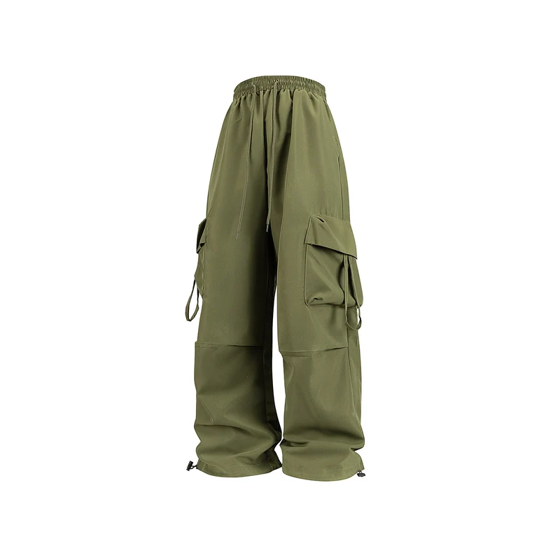 Unisex Weite Cargo‑Hose im Baggy‑Cut mit Tunnelzugbund, Mehrfachklappen und verstellbaren Beinabschlüssen Drune