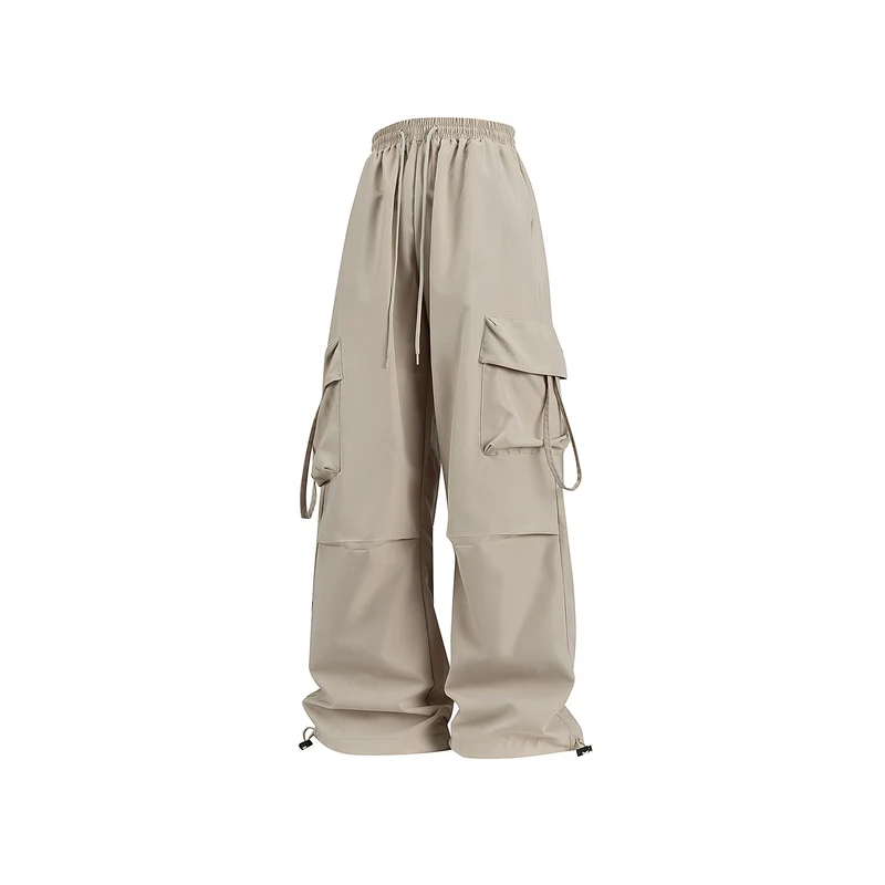 Unisex Weite Cargo‑Hose im Baggy‑Cut mit Tunnelzugbund, Mehrfachklappen und verstellbaren Beinabschlüssen Drune