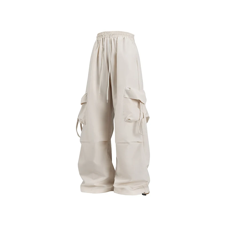 Unisex Weite Cargo‑Hose im Baggy‑Cut mit Tunnelzugbund, Mehrfachklappen und verstellbaren Beinabschlüssen Drune