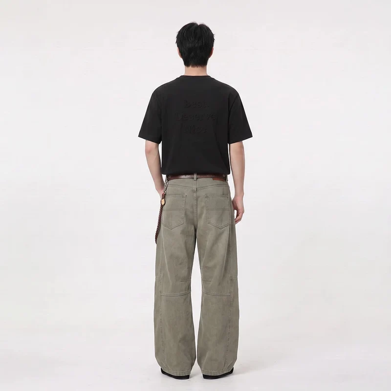 Unisex Oversized Baumwoll-T-Shirt mit Rundhalsausschnitt und verlängertem Saum Drune