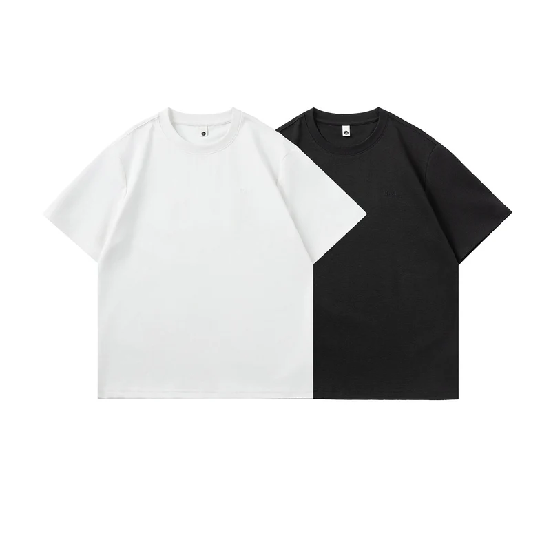 Unisex Oversized Baumwoll-T-Shirt mit Rundhalsausschnitt und verlängertem Saum Drune