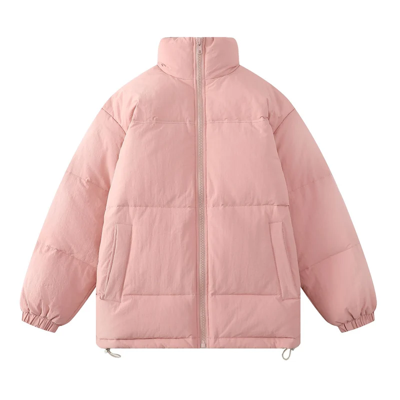 Unisex Oversize Steppjacke mit hohem Kragen und Kordelzug Drune