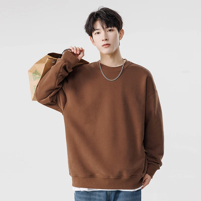 Unisex Oversize Rundhals-Sweatshirt aus schwerer Baumwollmischung mit geripptem Saum und Raglanärmeln Drune