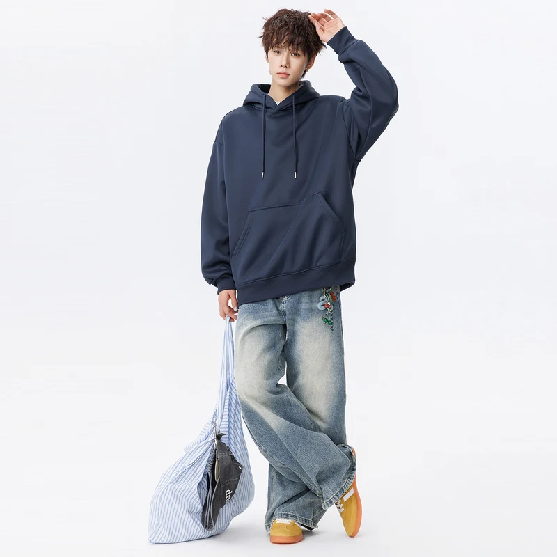 Unisex Oversize Kapuzenpullover mit Kängurutasche und weichem Fleece-Innenfutter Drune