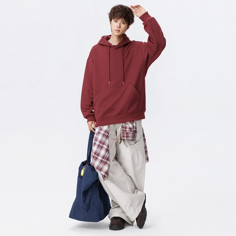 Unisex Oversize Kapuzenpullover mit Kängurutasche und weichem Fleece-Innenfutter Drune