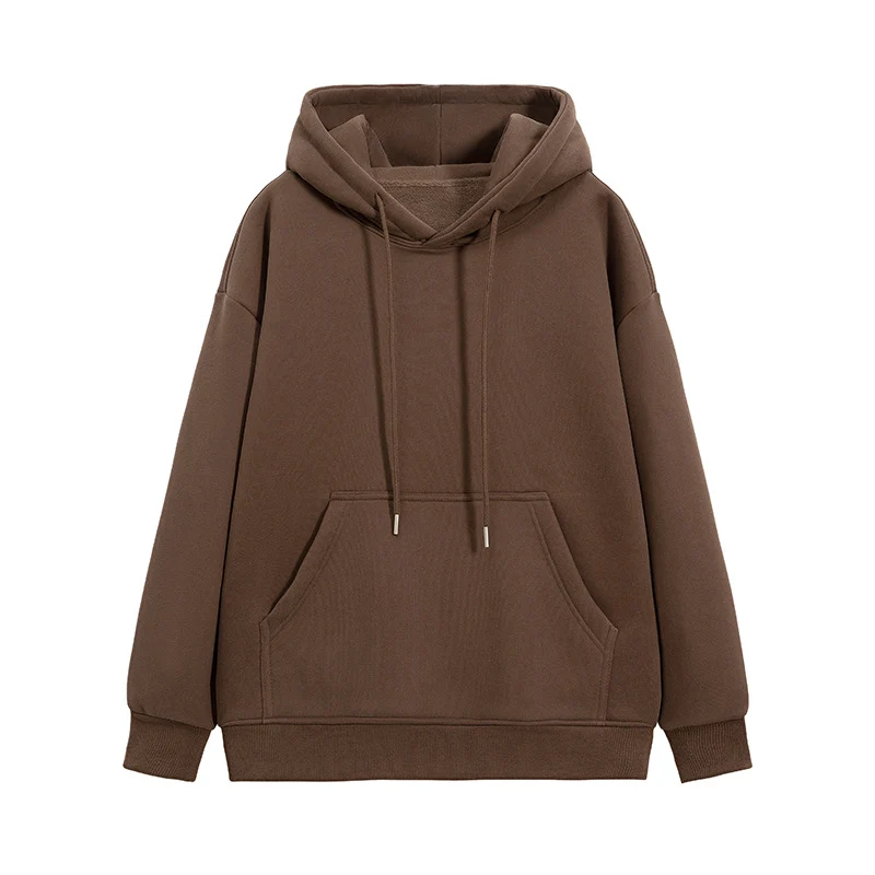 Unisex Oversize-Kapuzenpullover mit Kängurutasche und Drop-Shoulder Drune