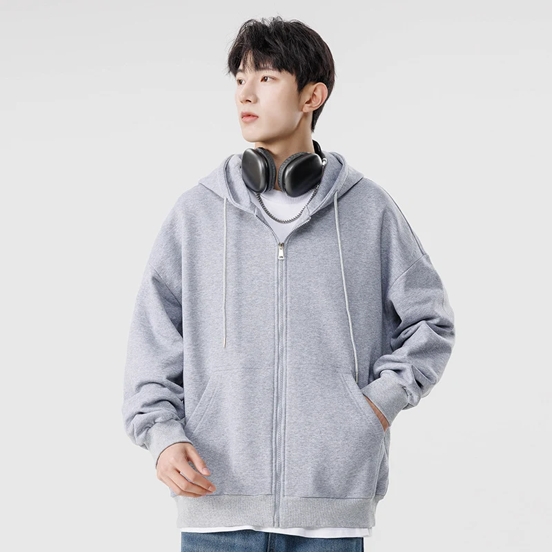 Unisex Oversize Kapuzen-Fleecejacke mit Boxy-Schnitt und Metall-Reißverschluss Drune