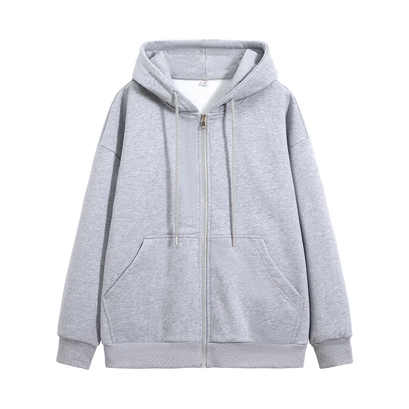 Unisex Oversize Kapuzen-Fleecejacke mit Boxy-Schnitt und Metall-Reißverschluss Drune