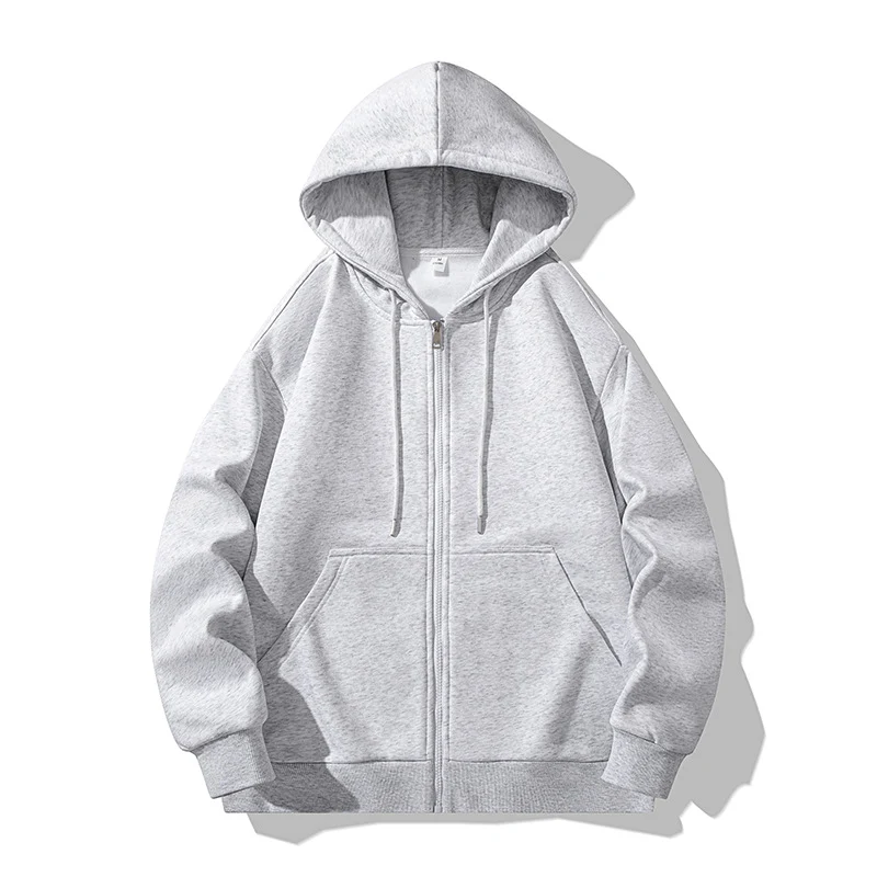 Unisex Oversize Kapuzen-Fleecejacke mit Boxy-Schnitt und Metall-Reißverschluss Drune