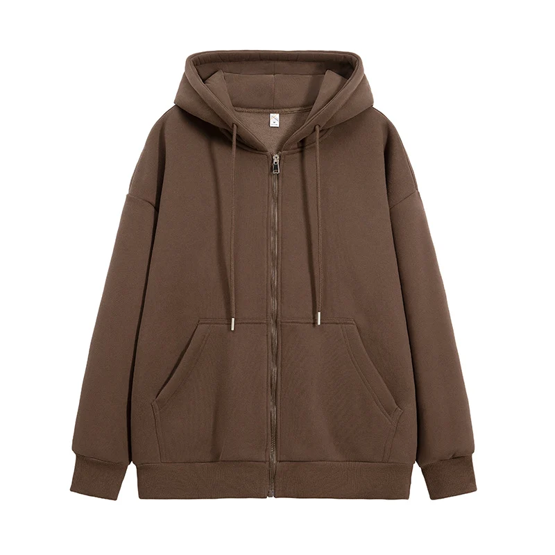 Unisex Oversize Kapuzen-Fleecejacke mit Boxy-Schnitt und Metall-Reißverschluss Drune