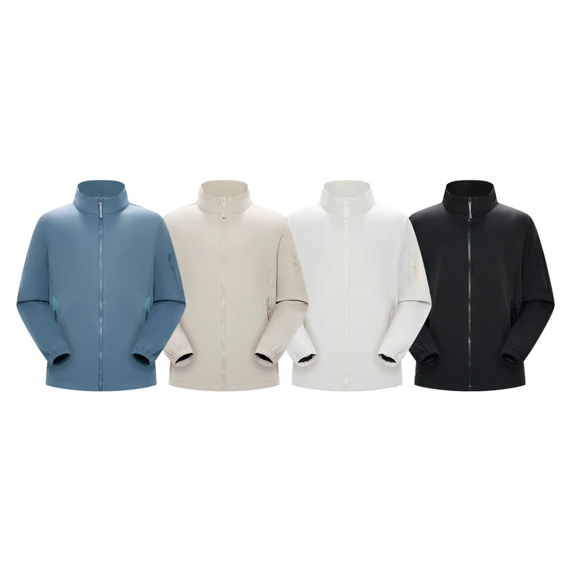 Unisex Leichte Softshell-Jacke mit Stehkragen, durchgehendem Reißverschluss und Ärmeltasche Drune