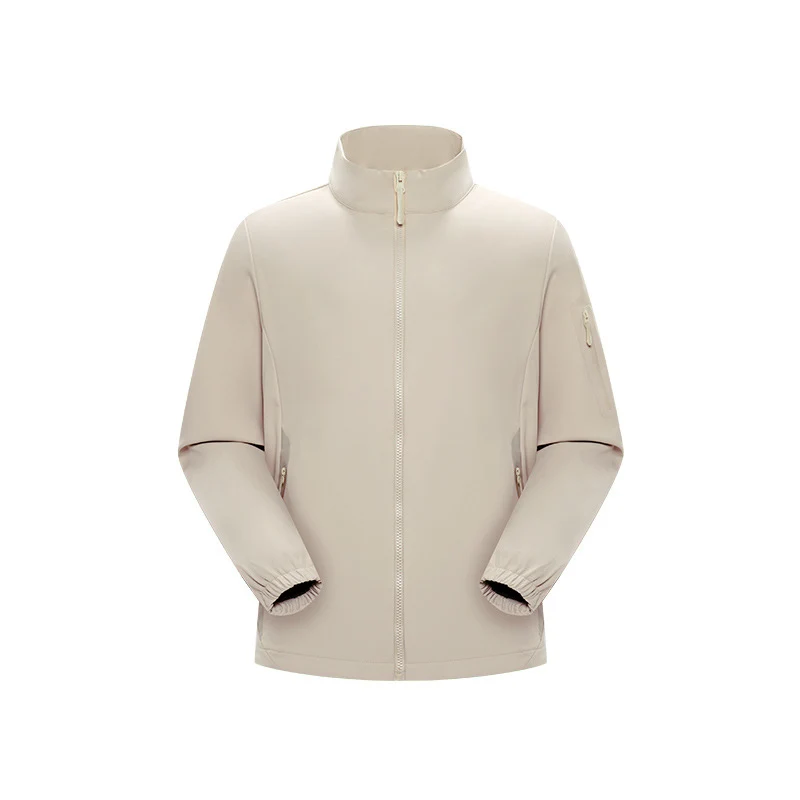 Unisex Leichte Softshell-Jacke mit Stehkragen, durchgehendem Reißverschluss und Ärmeltasche Drune
