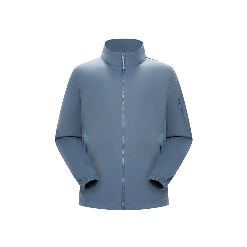 Unisex Leichte Softshell-Jacke mit Stehkragen, durchgehendem Reißverschluss und Ärmeltasche Drune