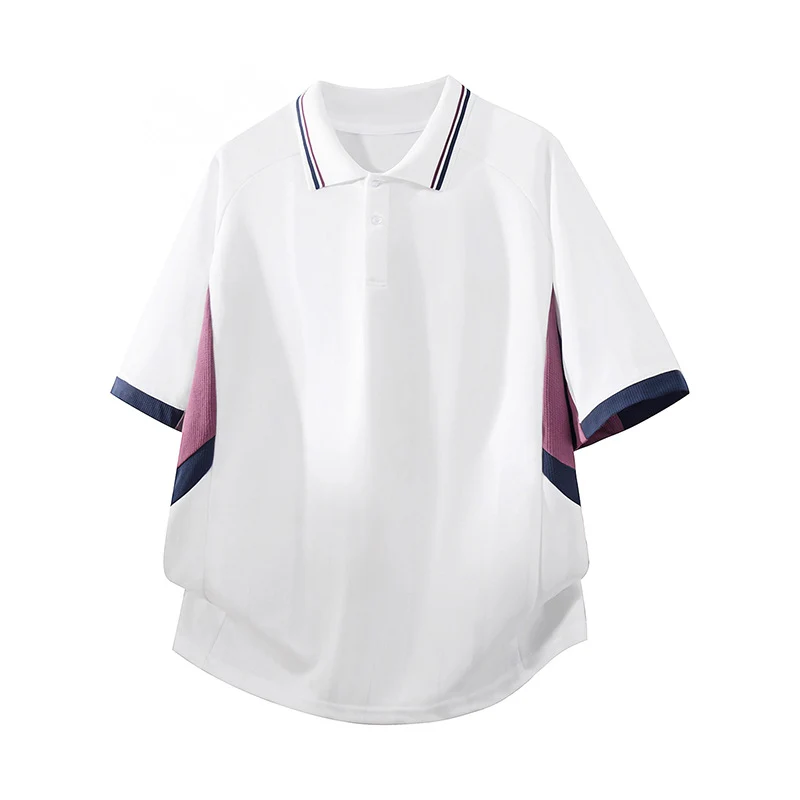 Unisex Boxy Oversize Polo-Shirt aus technischem Funktionsjersey mit Kontrastpaneelen und Raglanärmeln Drune