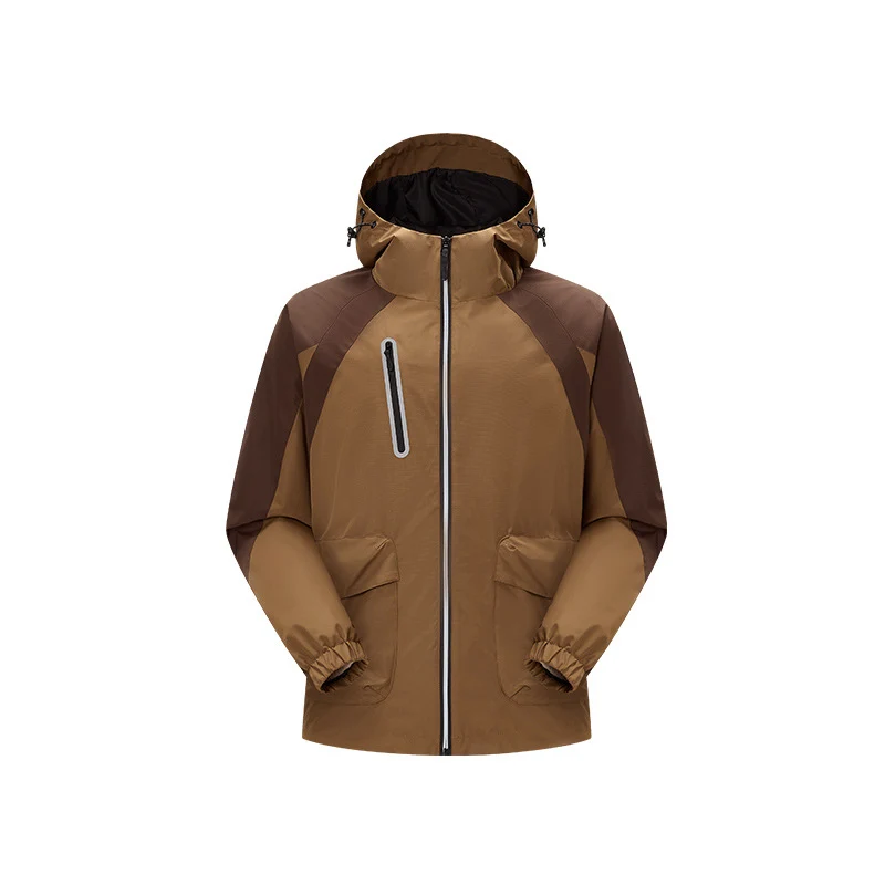 Herren zweilagige technische Regenjacke mit verstellbarer Kapuze und verschweißten Nähten Drune