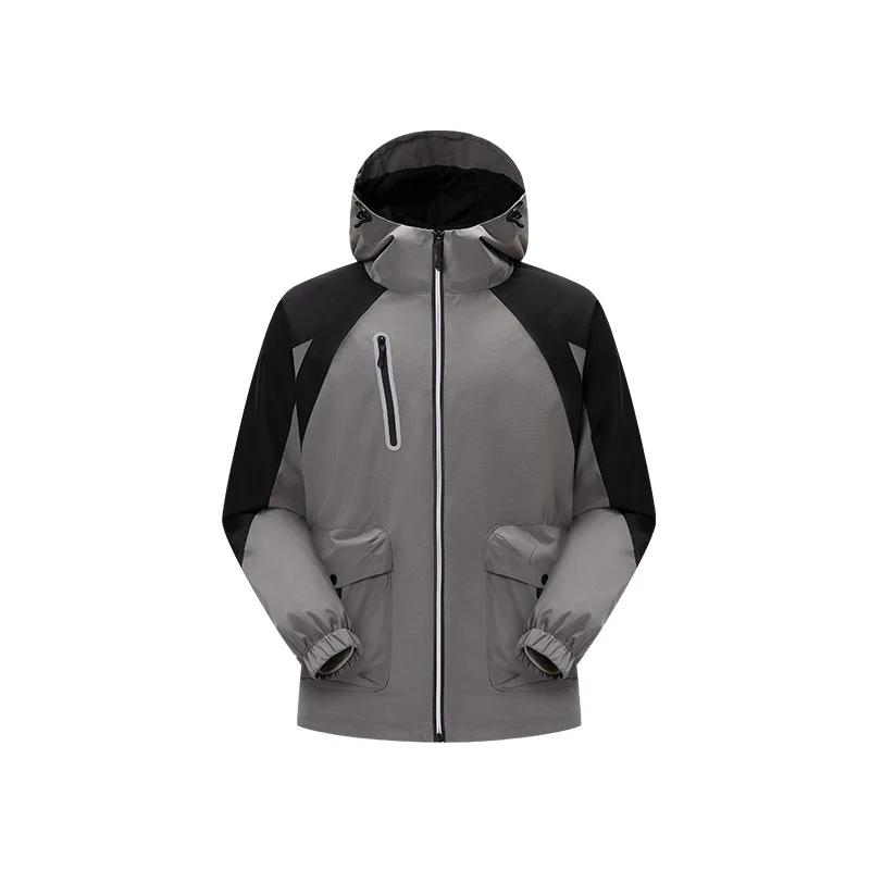 Herren zweilagige technische Regenjacke mit verstellbarer Kapuze und verschweißten Nähten Drune
