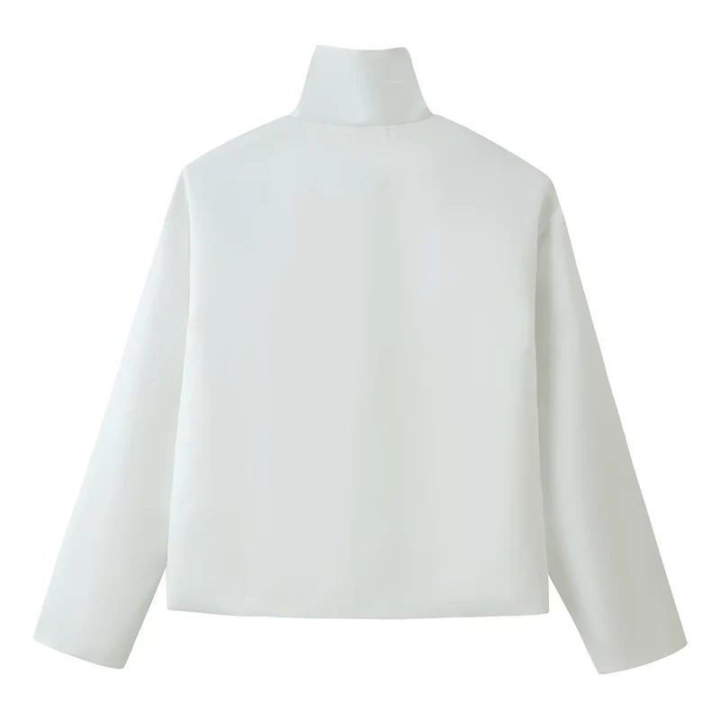 Damen Kurzer Blouson mit Stehkragen und dekorativen Knebelverschlüssen Drune