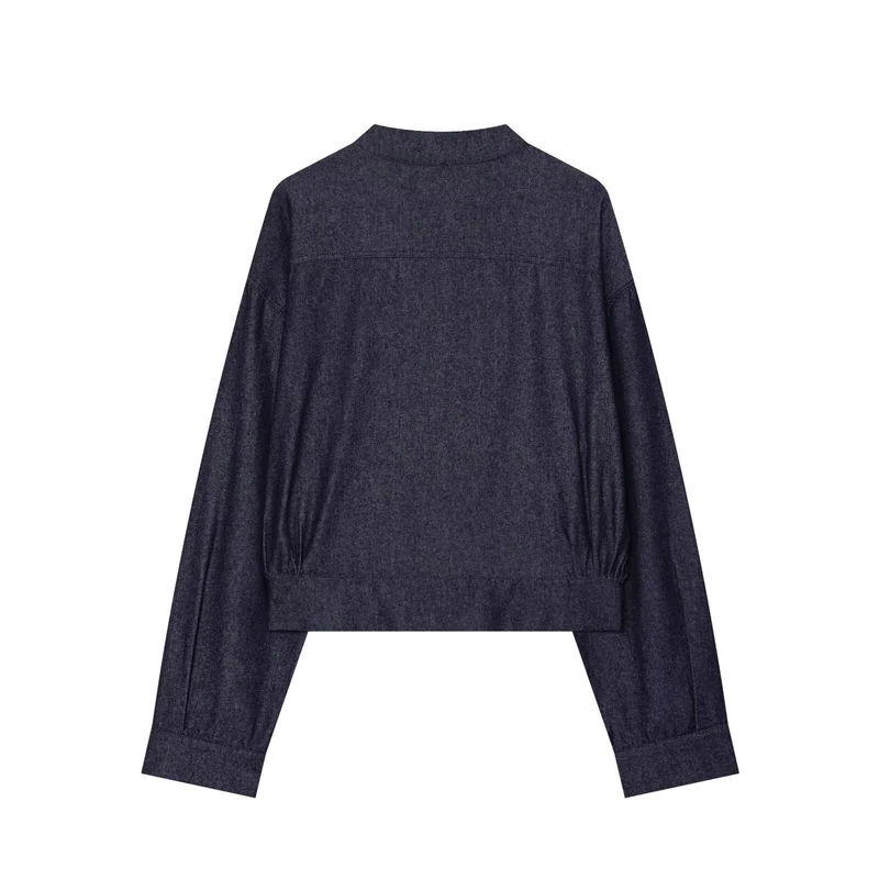 Damen Kurzer Blouson im China‑Stil mit Stehkragen und Zierknoten Drune
