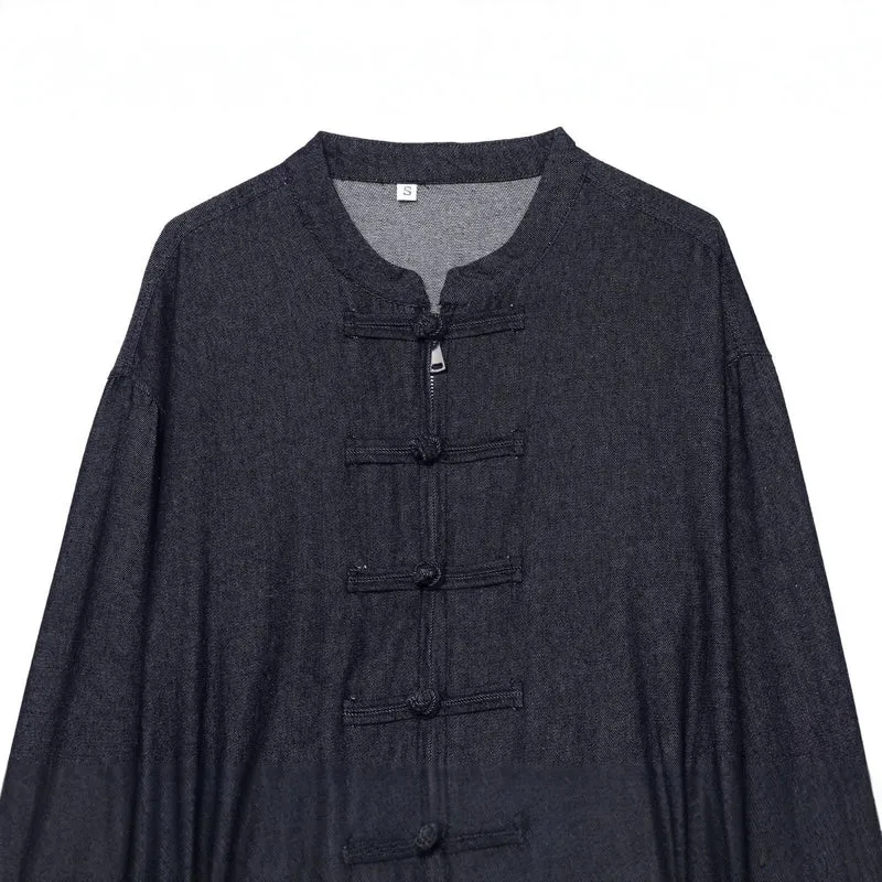 Damen Kurzer Blouson im China‑Stil mit Stehkragen und Zierknoten Drune
