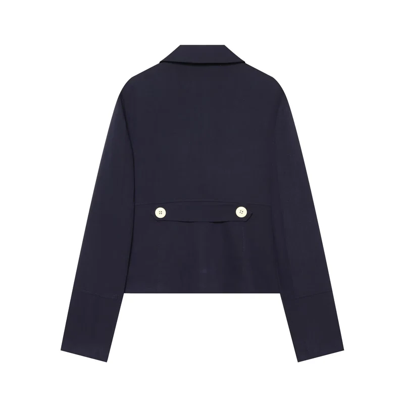Damen kurze Feldjacke mit Knopfverschluss, aufgesetzten Taschen und Schulterklappen Drune