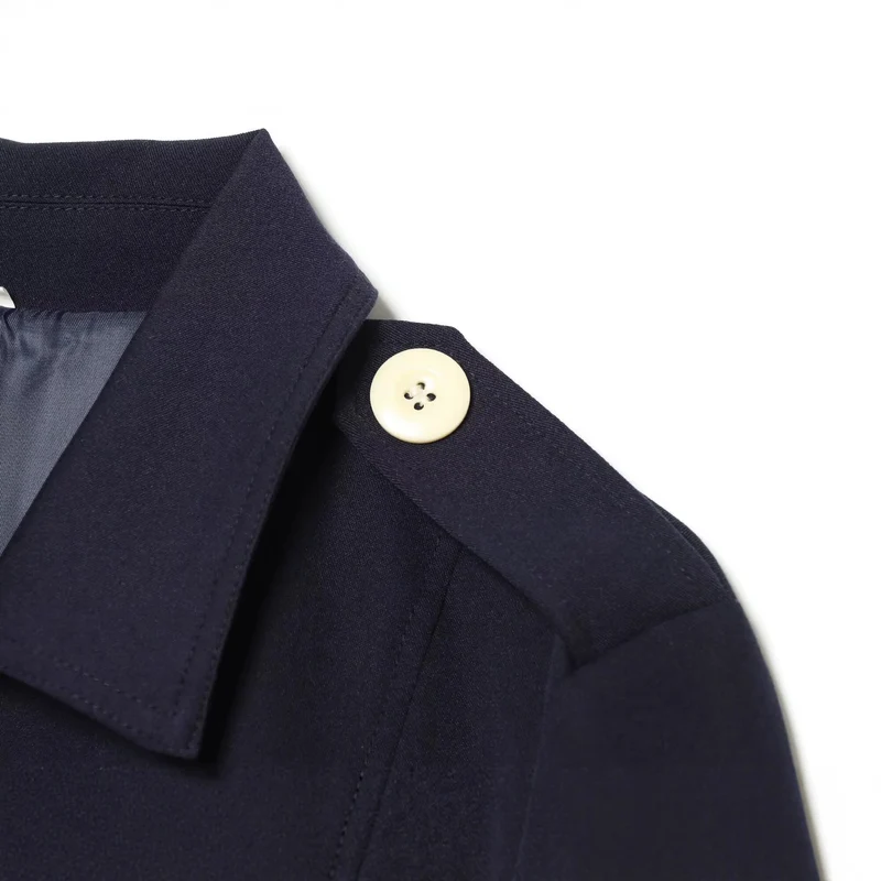Damen kurze Feldjacke mit Knopfverschluss, aufgesetzten Taschen und Schulterklappen Drune