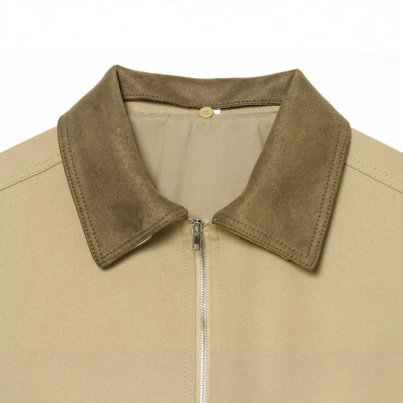 Damen Kurzblouson im Boxy‑Look mit Velourskragen und elastischem Saum Drune
