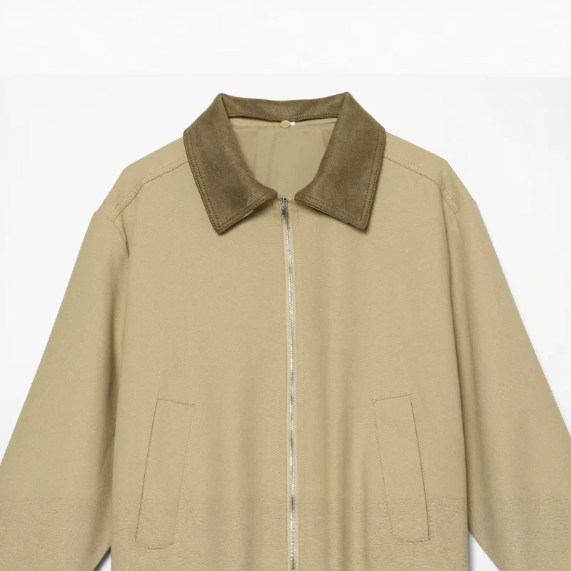 Damen Kurzblouson im Boxy‑Look mit Velourskragen und elastischem Saum Drune