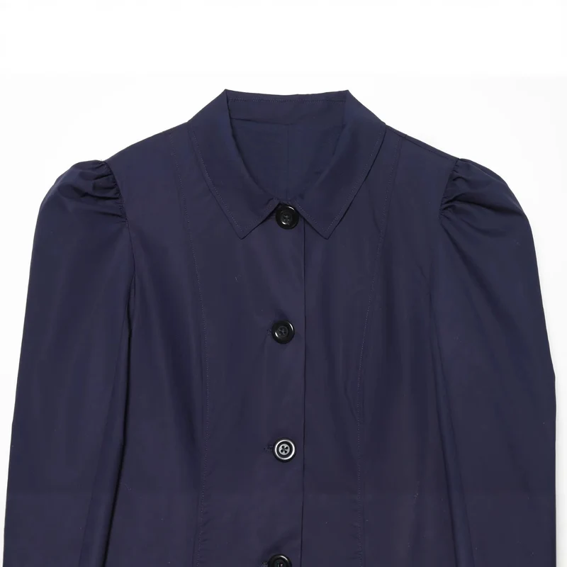 Damen Kurzblazer im Blouson‑Stil mit gerafften Schulterpartien und Knopfleiste Drune